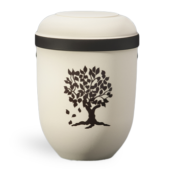 GEFN White with Black Rim & Tree Motif No. 21335 LB