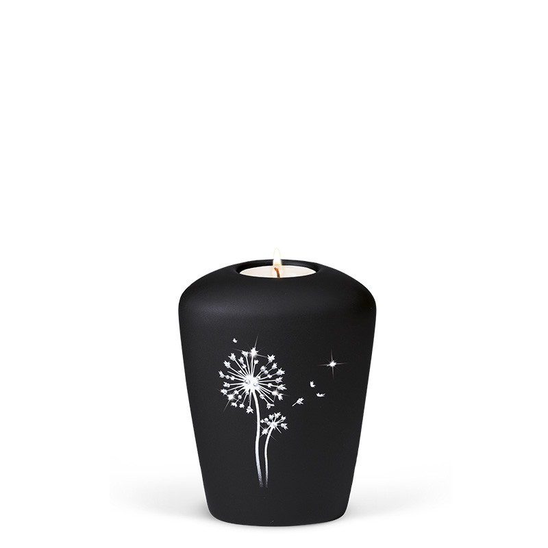 TEALIGHT HOLDER HEIM anthracite 26241-MI w. Swarovski dandelion