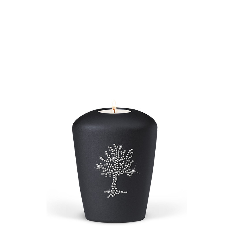 TEALIGHT HOLDER HEIM anthracite no. 26242-MI with Swarovski life tree