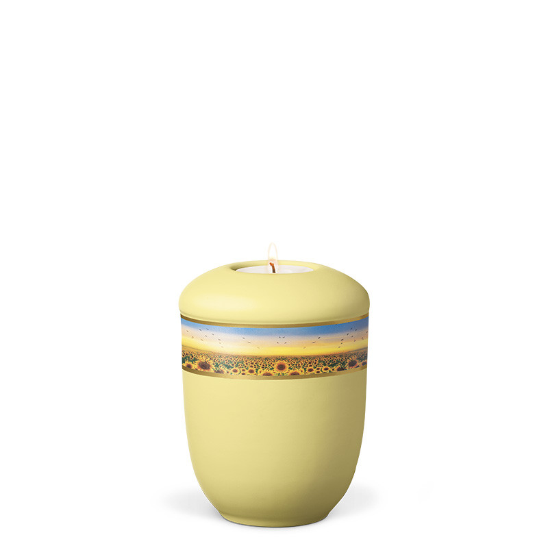 TEALIGHT HOLDER ATLANT yellow no. 27660-MI with sunflowers