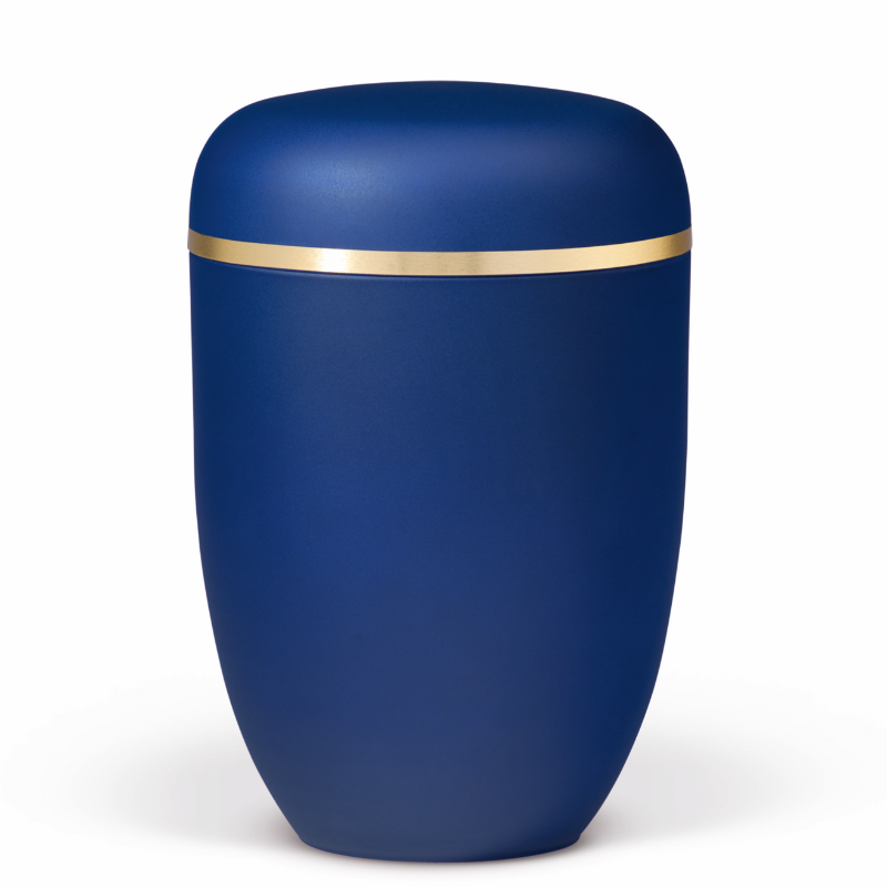 Columbarium sapphire blue with gold band