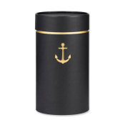 Stockholm urn black with gold line and anchor no. 102061