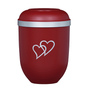 GEFN RØD MED SØLVKANT OG HJERTER NR. 21333-HZ-SI