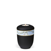 TEALIGHT HOLDER BESTLA velor black no. 25231-MI with apple blossom