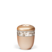 TEALIGHT HOLDER BESTLA light rose gold no. 25532-MI with floral ribbon