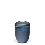 TEALIGHT HOLDER BESTLA blue mother of pearl no. 25570-MI with wave motif