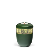TEALIGHT HOLDER BESTLA moss green no. 25710-MI with forest band