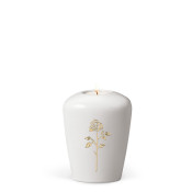 TEALIGHT HOLDER HEIM gloss cream white no. 26106-MI with gold rose