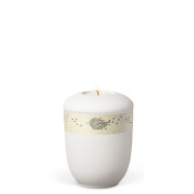 TEALIGHT HOLDER ATLANT white no. 27565-MI with decorative strip windy wood