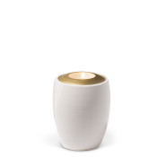 TEALIGHT HOLDER BESTLA MINI gloss white no. 9610-MI with gold top