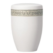Atlant bio urn, cream white with a pattern 27567