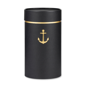 Stockholm urn black with gold line and anchor no. 102061