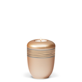 TEALIGHT HOLDER BESTLA light rose gold no. 25530-MI with wave pattern