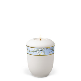 TEALIGHT HOLDER BESTLA Velor white no. 25861-MI with apple blossom