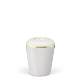 TEALIGHT HOLDER HEIM gloss cream white no. 26101-MI with gold edge