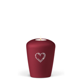 TEALIGHT HOLDER HEIM red no. 26341 HZ-MI with double Swarovski heart