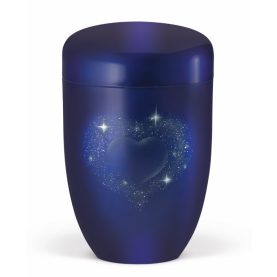 Columbarium cobalt blue with heart motif