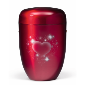 Columbarium wine red with heart motif