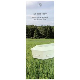 Banner with a forest and sky motif