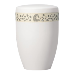 Atlant bio urn, cream white with a pattern of night sky 27566