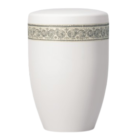 Atlant bio urn, cream white with a pattern 27567