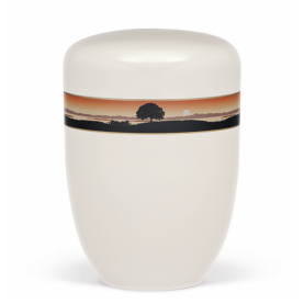 BESTLA CREAM WHITE WITH DECORATIVE BAND OF SUNSET NO. 25-3810