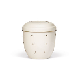 Bio Child Urn White &ndash; Moons and Stars