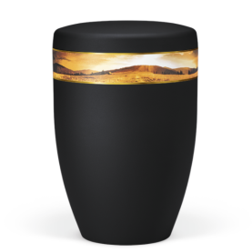 Atlant bio urn, anthracite with landscape in sunset 27058