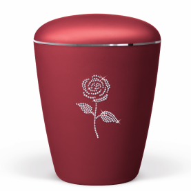 HEIM RED No. 26343 with silver edge and SWAROVSKI ROSE