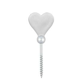 Heart-shaped silver coffin screw