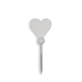 Heart-shaped white coffin screw