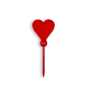 Heart-shaped red coffin screw
