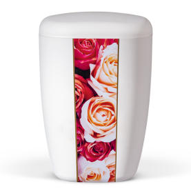 Thor Urn Matt White w. picture of roses 28135VRO