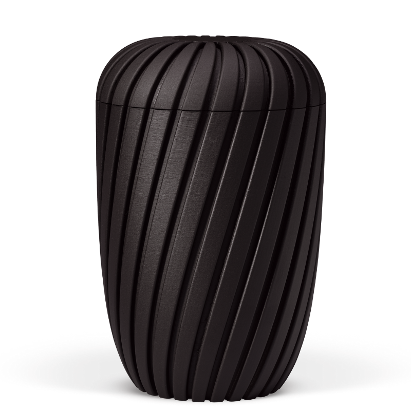 BESTLA Sort 3D-print med snoet m&oslash;nster