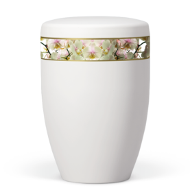 Atlant biourne, cremehvid perlemor, guldkant og orkid&eacute; 27562