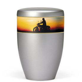 Atlant biourna, stålgrå med motorcykel art. 27511