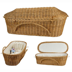 B&oslash;rnekiste i honningfarvet flet