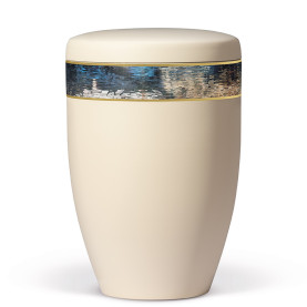 Atlant biourna, beige, dekorativt band med art design 27011